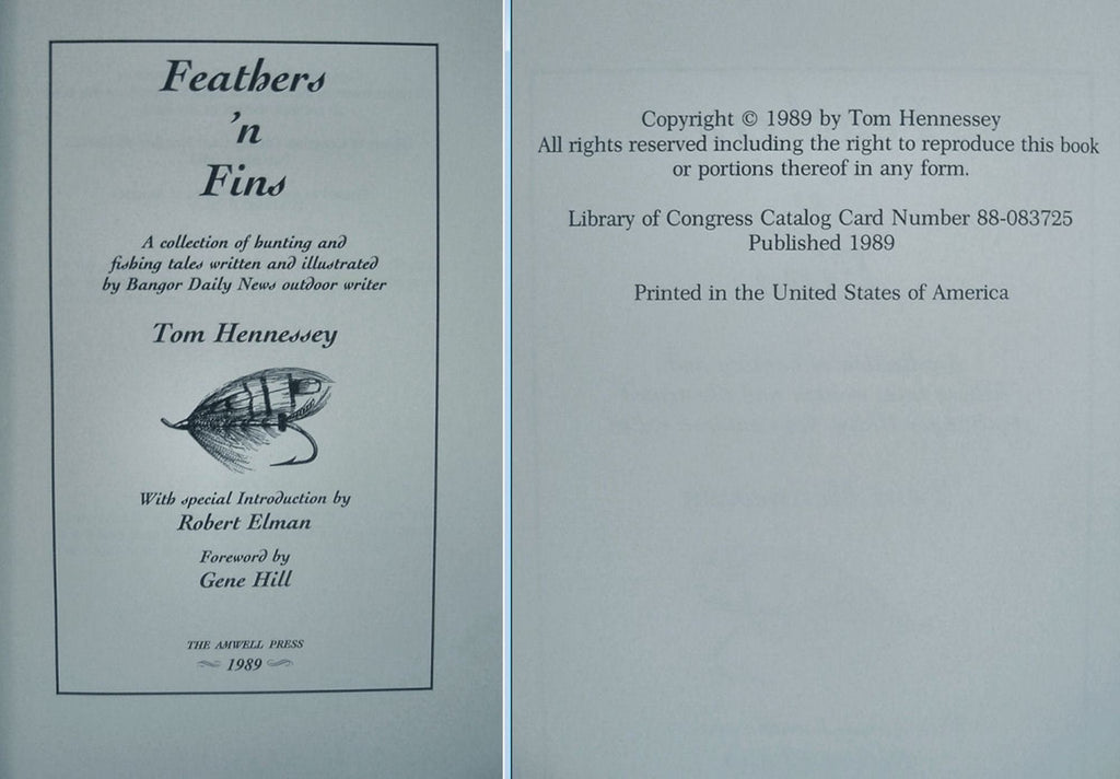 FEATHERS n FINS by Tom Hennessey The Amwell Press Signed by Author 1989