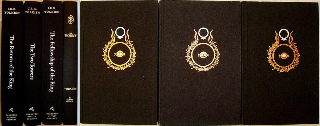 The LORD Of The RINGS Trilogy and The Hobbit by JRR Tolkien with New Custom Dust Jackets