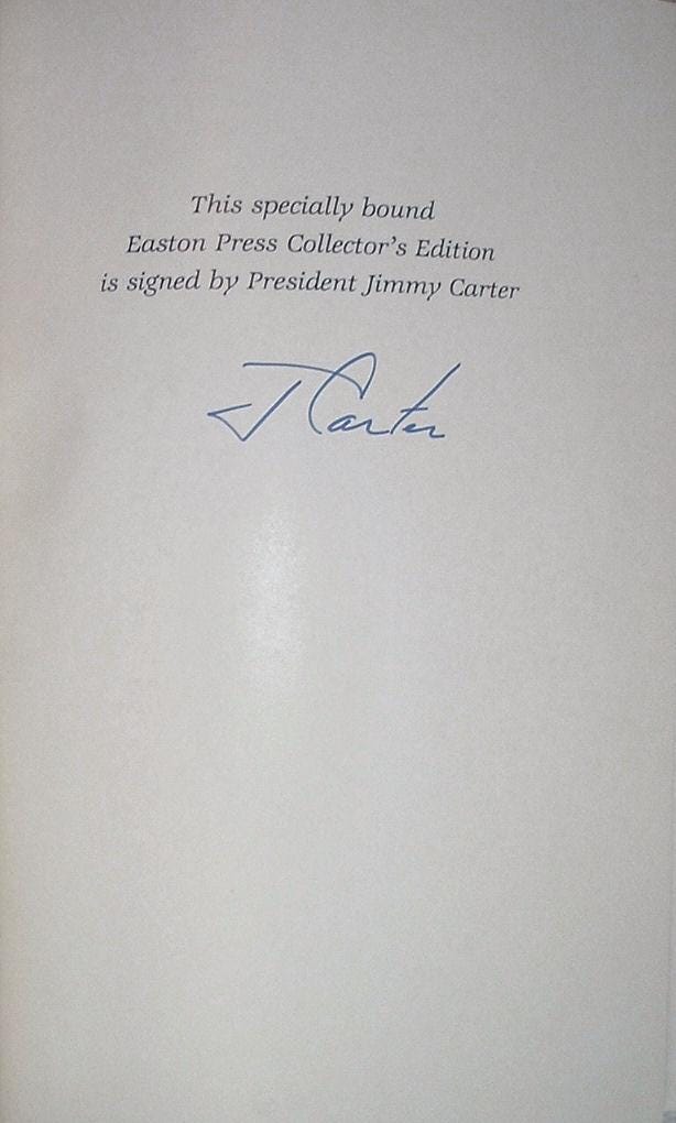 Signed Jimmy Carter Memoir: Keeping Faith, Easton Press Leather Edition
