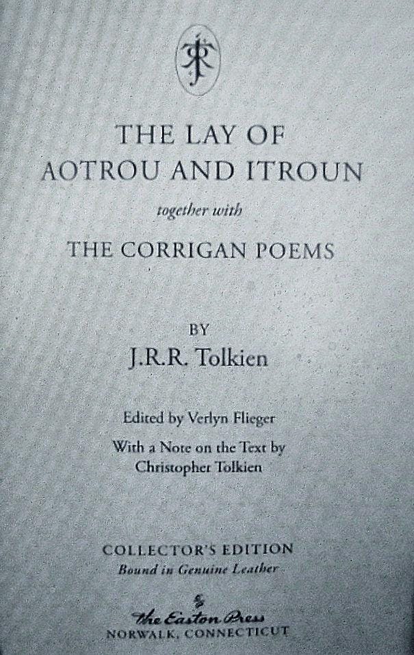 The Lay Of Aotrou & Itroun by J.R.R. Tolkien Easton Press New