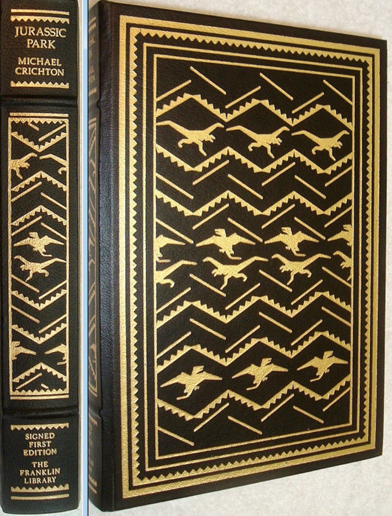 JURASSIC PARK by Michael Crichton Franklin Library Signed First Edition As New 1990