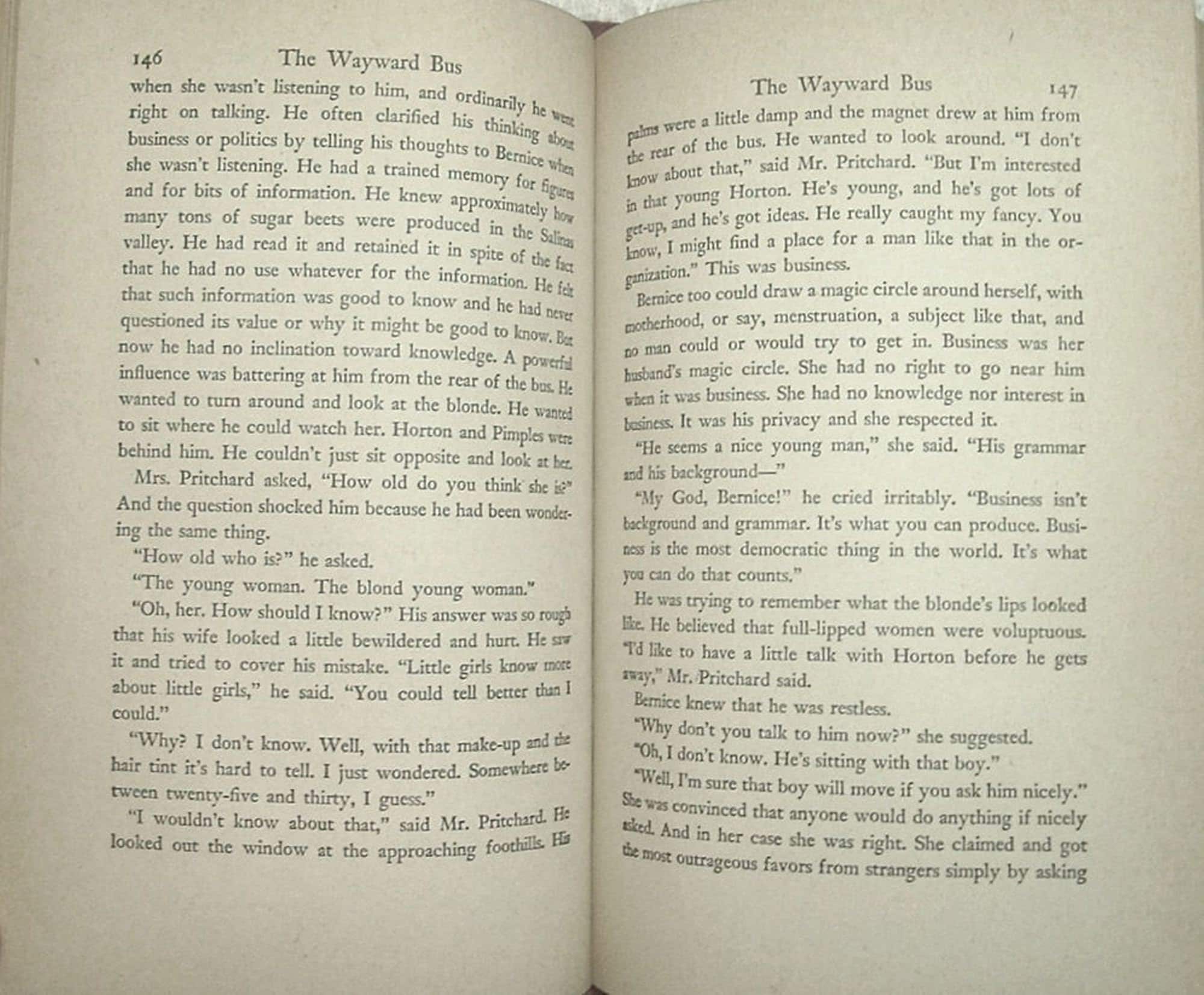 THE WAYWARD BUS by John Steinbeck Viking Press First Edition 1947