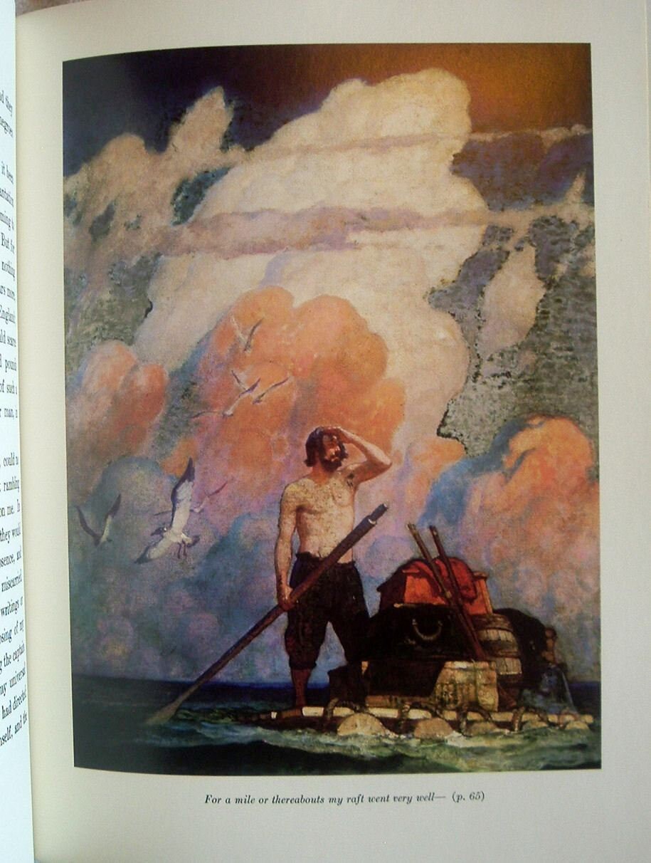 Robinson Crusoe: 1920 First Edition, NC Wyeth Illustrations