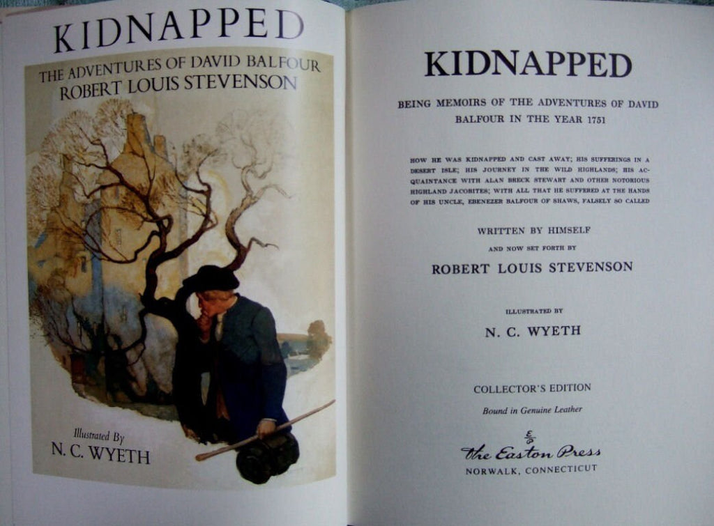 KIDNAPPED by Robert L. Stevenson Easton Press Leather NC Wyeth Illustrated 1991