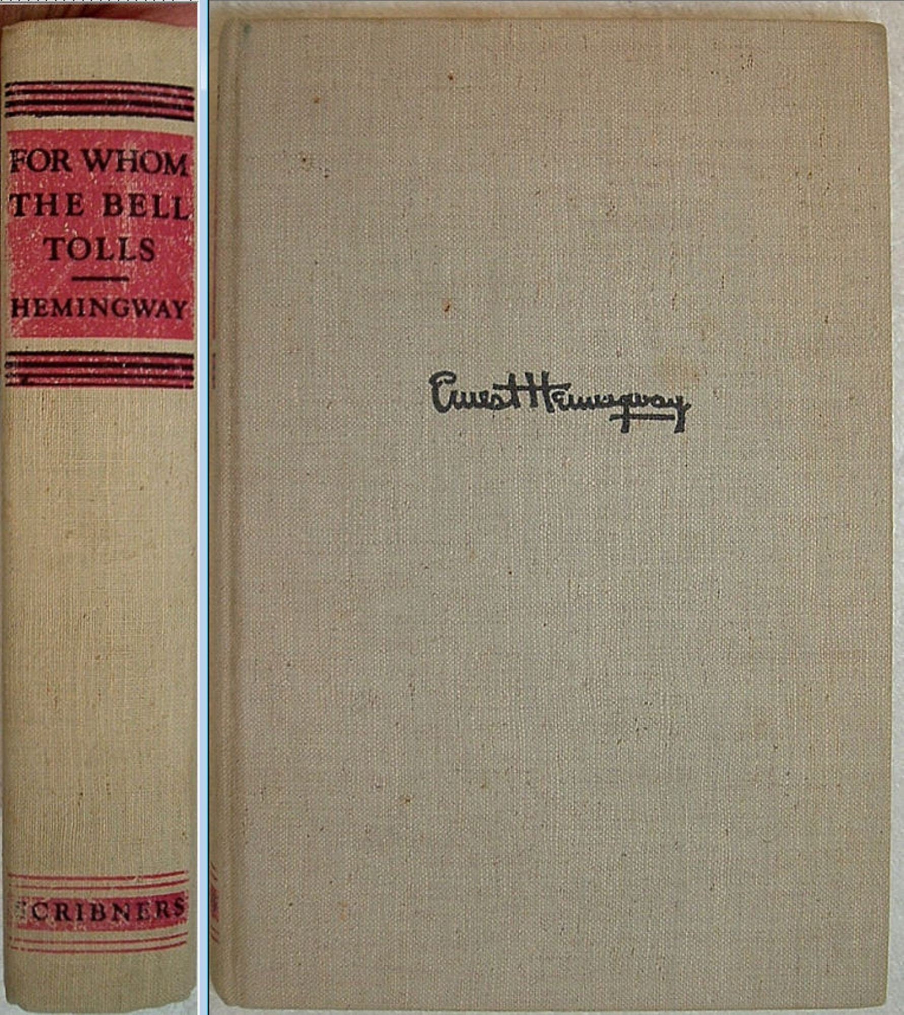 For WHOM The BELL TOLLS by Ernest Hemingway First Edition with Publisher's "A" 1940