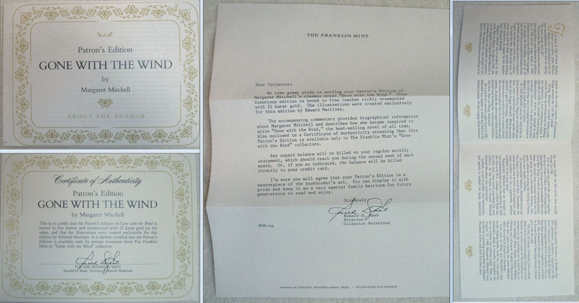 GONE With The WIND by Margaret Mitchell Franklin Library Patrons Edition 1986