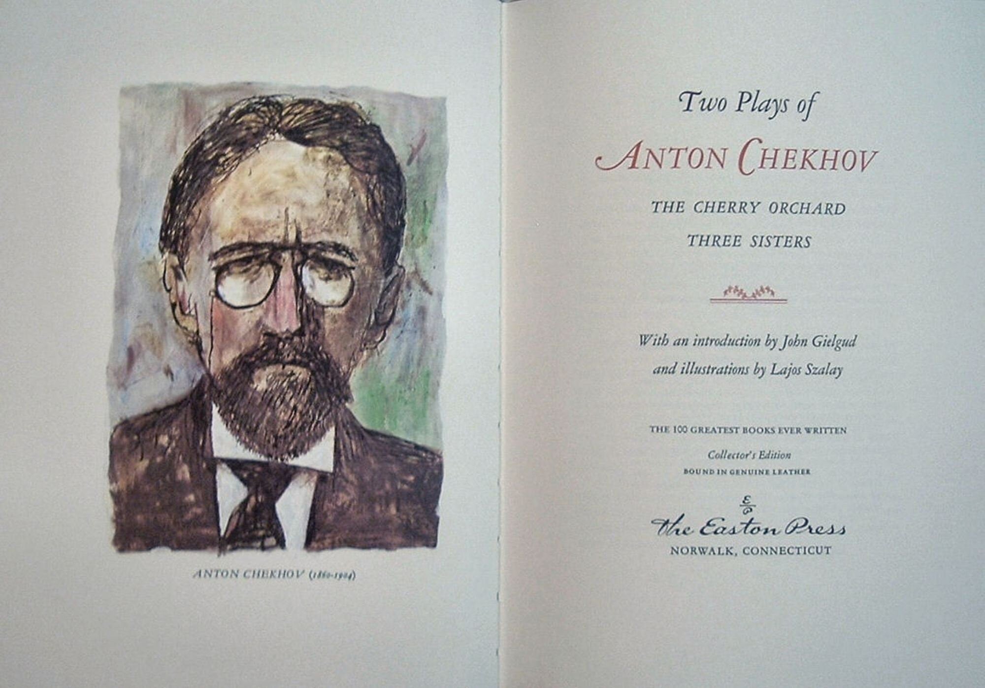 TWO PLAYS of Anton Chekhov Cherry Orchard & Three Sisters Easton Press 1977