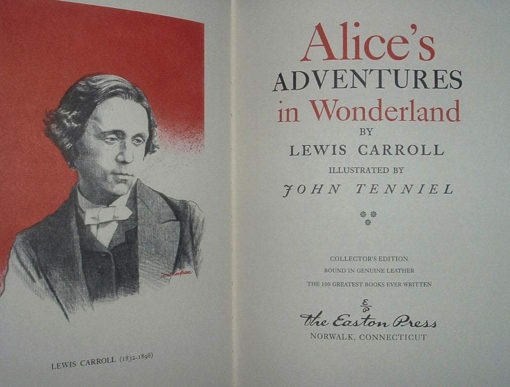 ALICE'S ADVENTURE In WONDERLAND by Lewis Carroll Easton Press Leather 1977