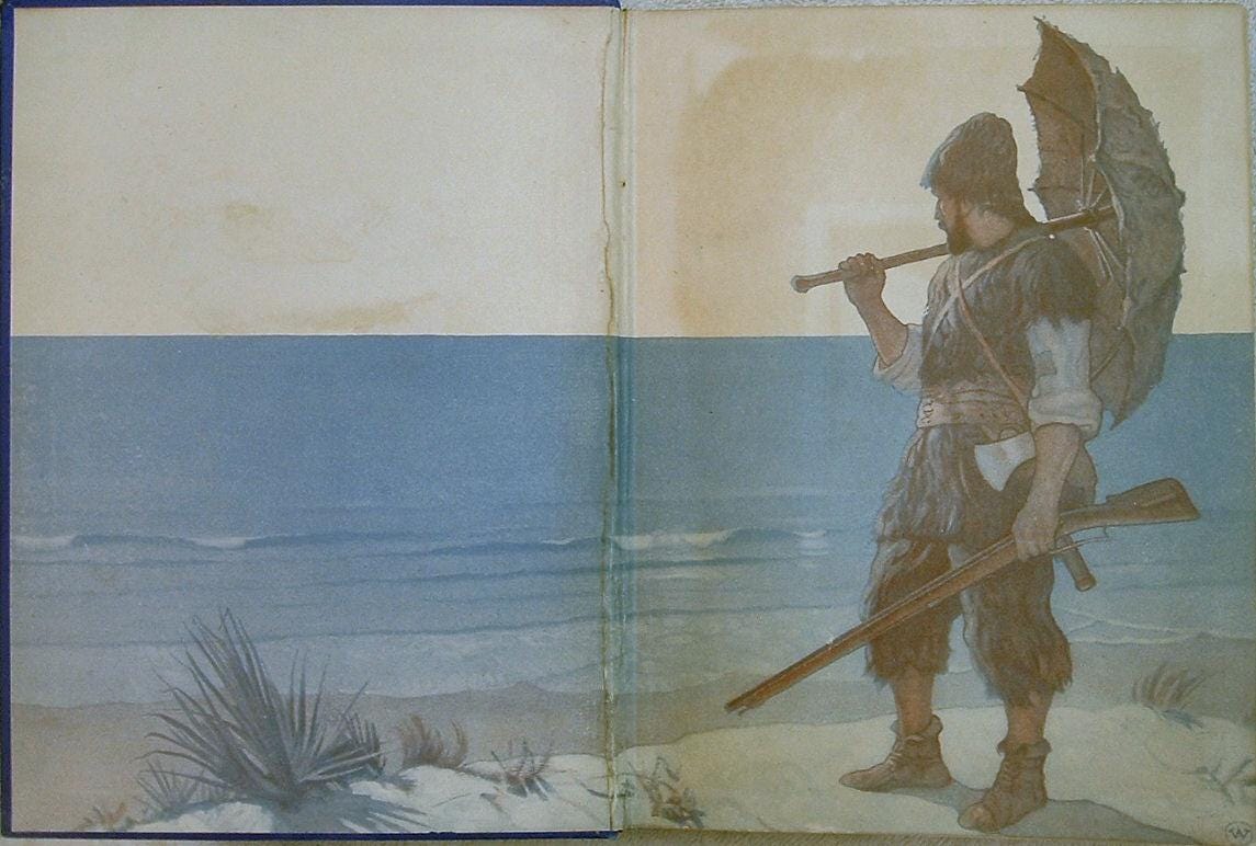 Robinson Crusoe: 1920 First Edition, NC Wyeth Illustrations